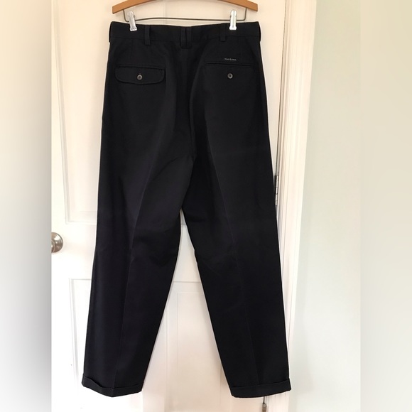 Vintage Haggar Black Label Pleated Navy Pants Size 34x34 - Picture 2 of 8